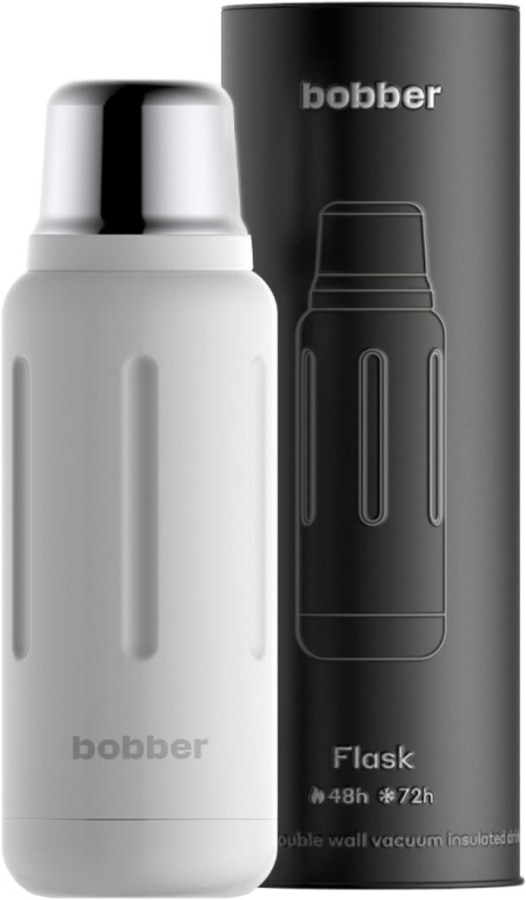 Термос в футляре bobber Flask 1 литр Sand Grey - алюминиевый тубус
