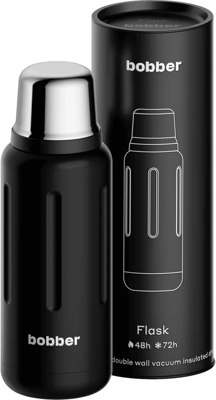 Термос в футляре bobber Flask 1 литр Black Coffee - алюминиевый тубус