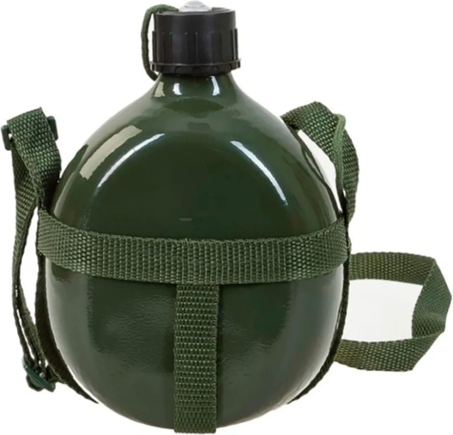 Алюминиевая фляжка Military Flask армейская для воды 1 литр - компактная и вместительная