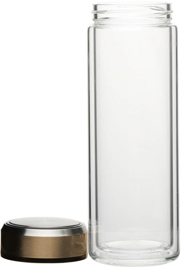 Прозрачная стеклянная термокружка Glass Cup для чая 250 мл - разобранный вид