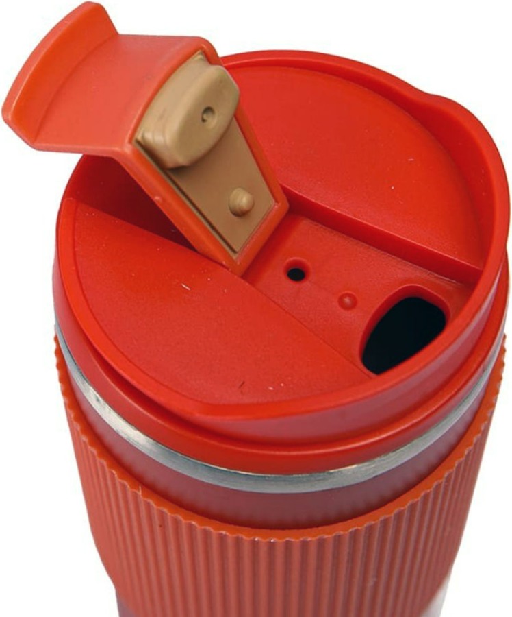 Термокружка для кофе Fashion 450 мл с силиконовым кольцом- крышка с поилкой